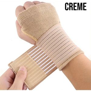 Allernieuwste.nl® Verstelbare Elastische Pols Band Creme - Ventilerende Hand Pols Brace Ondersteuning - Polsband Atritis Artrose Carpaal Tunnel Syndroom CTS - PolsBrace - Creme ##