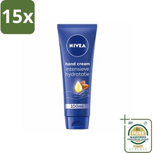 15 x NIVEA - Handcrème - Verzorgend - Intensieve Hydratatie - 100 ml - Grootverpakking - Handcrème - Handverzorging - Droge Handen - Hydratatie - Amandelolie