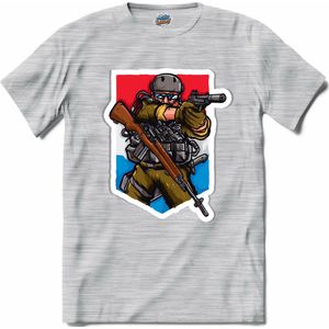 Tactical games | Airsoft - Paintball | leger sport kleding - T-Shirt - Unisex - Donker Grijs - Gemêleerd - Maat S