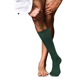 FALKE No. 13 Finest Piuma Cotton lang eenkleurig katoen kniekousen heren groen - maat 45-46