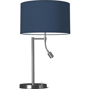 Home Sweet Home tafellamp Bling - tafellamp Read inclusief lampenkap en verstelbare LED Leeslamp - lampenkap 35/35/21cm - tafellamp hoogte 47 cm - geschikt voor E27 LED lamp - donkerblauw