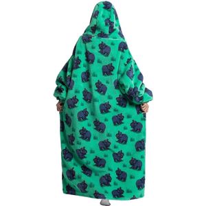 Dekentrui met capuchon, oversized pullover voor dames, enorme voorzak, pluche, draagbare deken met mouwen, verlengd, oversized deken, hoodie, warme pyjama