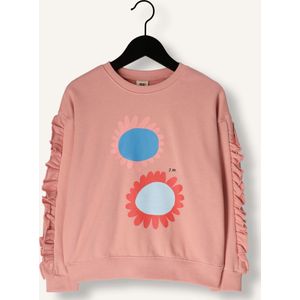 Jelly Mallow Flower Ruffled Sweatshirt Truien & Vesten Meisjes - Sweater - Hoodie - Vest- Roze - Maat 98