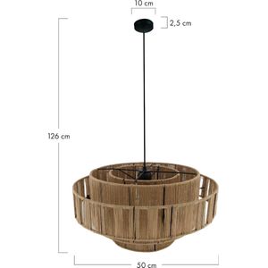 DKNC - Hanglamp Droom - jute - 50x50x26cm - Bruin