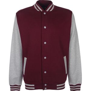 Baseball Jacket (Bordeaux / Grijs) - XXL