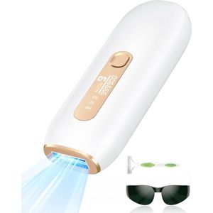 Laser Ontharingsapparaat - Pijnloos & Langdurig - Epileerapparaat voor Mannen en Vrouwen - 999.900 Pulsen - Incl. Scheermesje & Beschermbril - 9 Verstelbare Niveaus - Automatische en Manuele Mode