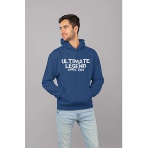 1981 Jaar Navy Hoodie heren - Maat S - Ultimate Legend - Verjaardag Cadeau Mannen - Limited Edition