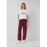 s.Oliver - Bandplooibroek - Bordeaux - Tapered - High Waist