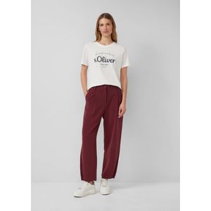 s.Oliver - Bandplooibroek - Bordeaux - Tapered - High Waist