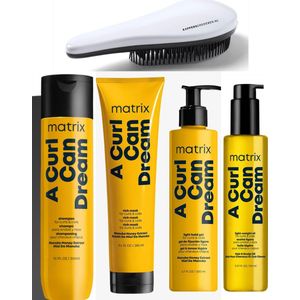 Matrix - A Curl Can Dream - Full Set - Shampoo + Masker + Gel + Olie + KG Ontwarborstel - Krullend Haar Pakket