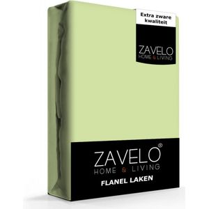 Zavelo Deluxe Flanel Laken Limoen - 1-persoons (150x260 cm) - 100% katoen - Extra Dik - Zware Kwaliteit - Hotelkwaliteit