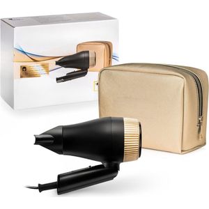 Reisföhn Draagbaar En Compact - 1400 Watt - Inklapbare Handgreep - Precisieconcentrator - 2 Lucht-Temperatuurcombinaties - Met Reisetui - Perfect Cadeau-Idee