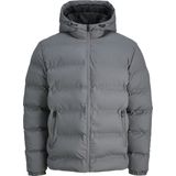 JACK & JONES - Gewatteerde Jas - Grijs - Met Capuchon - Warm Gevoerd