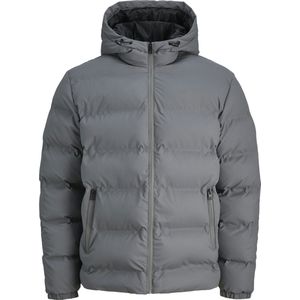 JACK & JONES - Gewatteerde Jas - Grijs - Met Capuchon - Warm Gevoerd