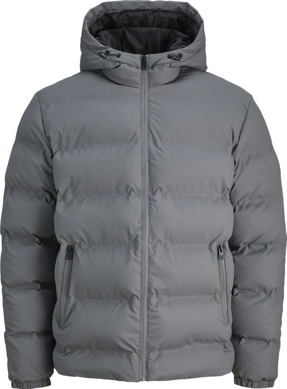 JACK & JONES - Gewatteerde Jas - Grijs - Met Capuchon - Warm Gevoerd