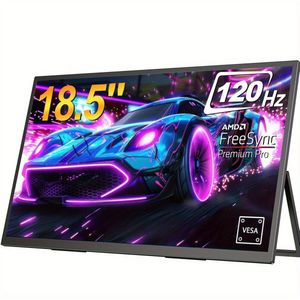 Gaming Monitor – Portable Scherm – Extern Display – Tweede Scherm – Compact Monitor – 18,5 Inch – 120Hz Verversingssnelheid – Full HD 1080p – USB-C & HDMI Aansluiting – Ingebouwde Speakers – VESA Montage – Mat Scherm