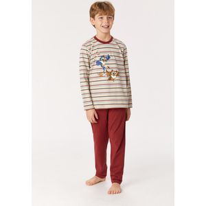 Woody pyjama jongens/heren - multicolor gestreept - uil - 222-1-PLS-S/931 - maat 164