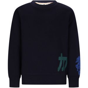 Moodstreet Simon Tiger Sleeve Sweater Truien & Vesten Jongens - Sweater - Hoodie - Vest- Donkerblauw - Maat 98/104