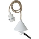 Lampfitting - Wit - Touwkabel 1m - E27 - Inclusief Afdekplaatje