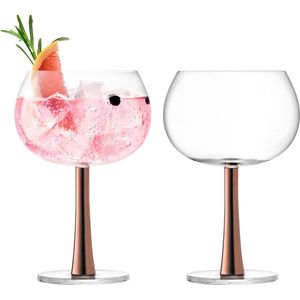 L.S.A. - Gin Balloon Glas 420 ml Set van 2 Stuks - Glas - Koper