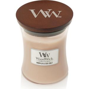 Woodwick Hourglass Medium Geurkaars - Vanilla Sea Salt