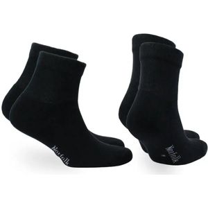 Norfolk - Dagelijks - 2 paar - Stretch+ Extra Wijde - Diabetes en Oedeemvriendelijke Katoenen Enkelsokken - Lima - Zwart - 39-42