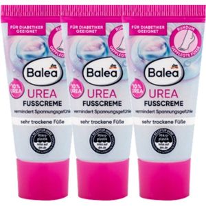 Balea Voetcrème Urea Reisformaat - Set van 3 | 3x 20 ml - 10% Urea - Reisverpakking - Multipack