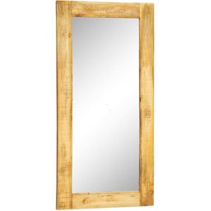 vidaXL - Wandspiegel - in - massief - houten - frame - 120x60 - cm