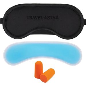 TravelStar Slaapmasker met Uitneembare Gel Coolingpad & Oordopjes – Comfortabel, Wasbaar & Ideaal voor Reizen