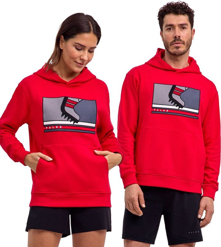 FALKE RU 130 Years verwarmend katoen hoodie heren rood - maat XS