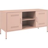 vidaXL - Tv-meubel - 100,5x39x50,5 - cm - staal - roze