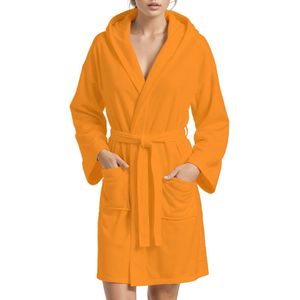 Unisex Microvezel Badjas voor Dames en Heren - Oranje M
