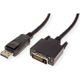 VALUE DisplayPort Kabel DP Male - DVI-D Male, zwart, 3 m