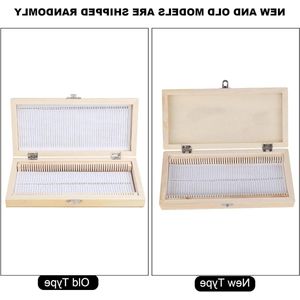 Biology Glass Prepared Slides Samples - 50PCS with Wood Slides Storage Box Case and Holders