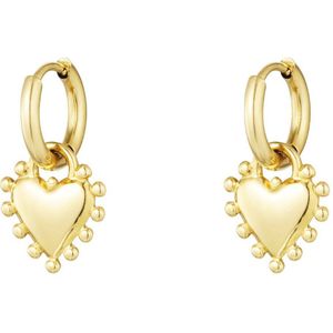 Gouden hart oorbellen - goud - stainless steel - waterproof - - cadeau