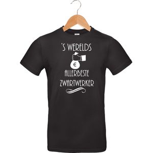 Mijncadeautje T-shirt - 's Werelds beste Zwartwerker - - unisex - Zwart (maat XXL)