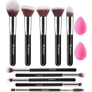 Make-upborstelset Premium synthetische Kabuki Foundation gezichtspoeder Blush Oogschaduwborstels Makeupborstelset met Blender Spons