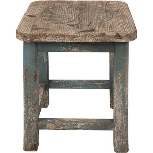 Clayre & Eef Plantentafeltje 40x40x46 cm Blauw Hout Vierkant Plantenstandaard