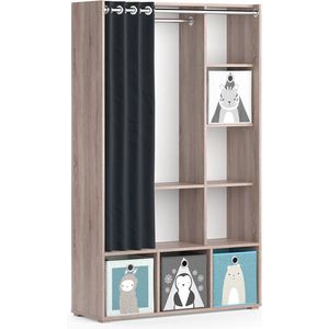Vicco Luigi Kinderkledingkast – 105.8 x 178.1 cm Met vouwboxen (grijs) Sonoma