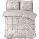 Sleeptime - Dekbedovertrek Punch pintuck - Taupe - 140x220 + 1 Kussensloop 60x70