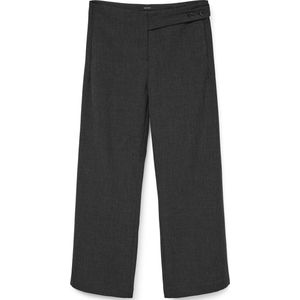 Vero Moda - Vmbestie Mw Wide Strap Pant - Broek - Dark Grey Melange