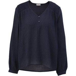 s.Oliver - Blouse - Navy - Wijde Blouse - Lange Mouw - Losse Pasvorm
