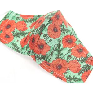 Mondkapje Papaver | mondmasker| gezichtmasker|Wasbaar en met Neusstrip