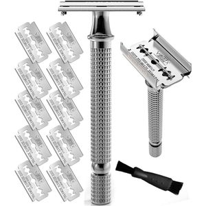 Safety Razor Set - 10 Japanse scheermesjes voor roestvrijstalen scheermes