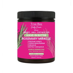 True Bee Daily Dream Care - Leave-in Butter - Intensief Voedend Haarcrème Zonder Uitspoelen met Rozemarijn, Amla & Sinaasappelolie, Herstellend & Versterkend, Vermindert Haaruitval & UV-Bescherming - Voor Droog, Beschadigd en Alle Haartypes 220 ml