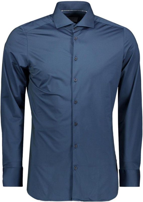 Pure - Functional Shirt - Blauw - Overhemden - Slim-Fit