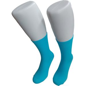 WeirdoSox - Compressie sokken - Kuit hoogte - Steunkousen voor vrouwen en mannen - 1 paar - Fluor blauw 39/42 - Ideaal als compressiekousen hardlopen - compressiekousen vliegtuig