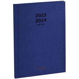 Brepols agenda 2023-2024 - NATURE - Bretime 16M - Weekoverzicht - Blauw - 14,8 x 21 cm