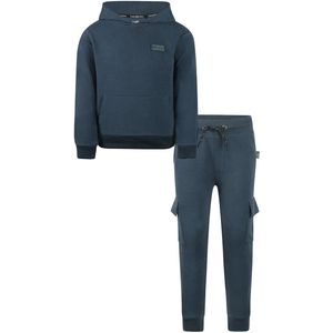 Koko Noko - Basic collection - Biologisch katoen - Kledingset - Joggingbroek Blauw - Sweater Blauw - Maat 92