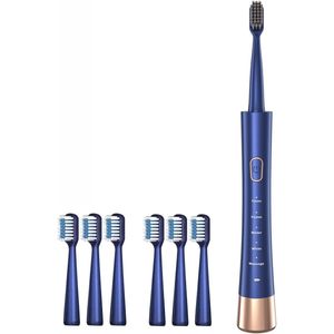 Ultrasone Tandenborstel Met 6 Borstelkoppen, Oplaadbare Accu En 5 Modi, Waterdicht IPX7
